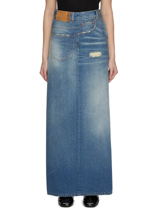 首图 - 点击放大 - MM6 MAISON MARGIELA - Deconstructed Medium Wash Denim Maxi Skirt