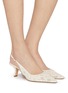 模特儿示范图 - 点击放大 - SAM EDELMAN - Bianka 60 Lace Slingback Pumps