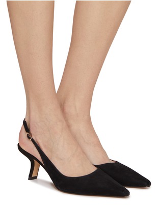 模特儿示范图 - 点击放大 - SAM EDELMAN - Bianka 60 Suede Slingbacks Pumps