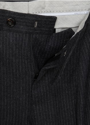  - BRUNELLO CUCINELLI - Notch Lapel Single Breasted Pinstripe Wool Cashmere Suit