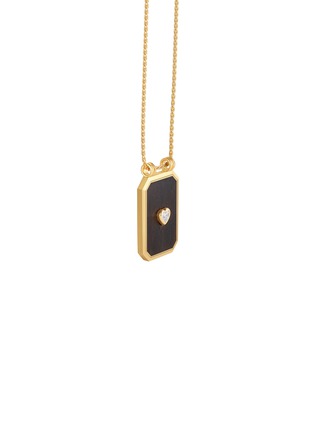 细节 - 点击放大 - MARIE LICHTENBERG - Ebony Heart Diamond 18K Gold Scapular Chain Necklace