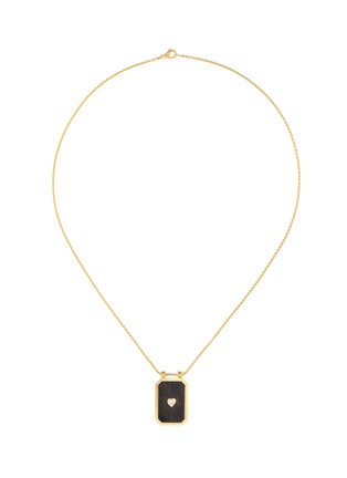 首图 - 点击放大 - MARIE LICHTENBERG - Ebony Heart Diamond 18K Gold Scapular Chain Necklace