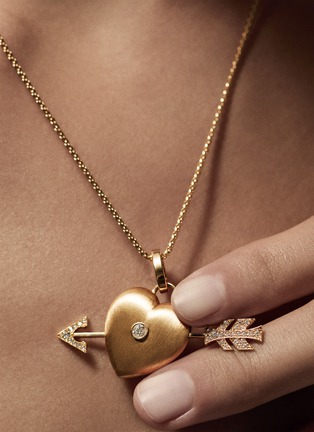  - MARIE LICHTENBERG - Coeur Percé Charm Diamond 18K Gold Pendant