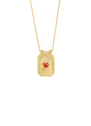 细节 - 点击放大 - MARIE LICHTENBERG - Heart Diamond 18K Gold Scapular Chain Necklace