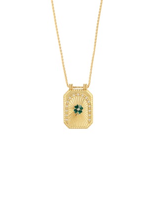 细节 - 点击放大 - MARIE LICHTENBERG - Clover 18K Gold Scapular Chain Necklace