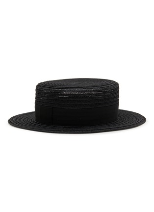 模特儿示范图 - 点击放大 - MAISON MICHEL - Kiki Hemp Straw Canapa Boater Hat