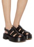 模特儿示范图 - 点击放大 - JW ANDERSON - Stripe Platformed Leather Sandals