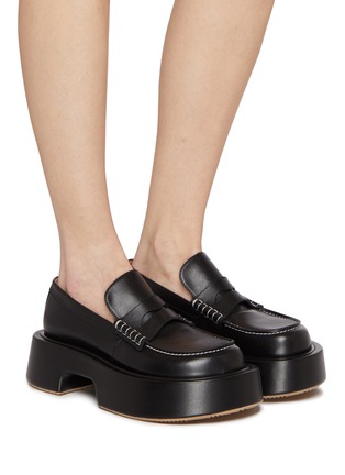 模特儿示范图 - 点击放大 - JW ANDERSON - Platform Moccassin Leather Loafers