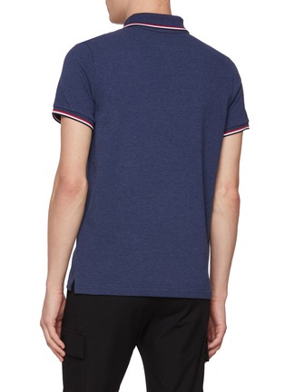 背面 - 点击放大 - MONCLER - Logo Patch Cotton Polo Shirt