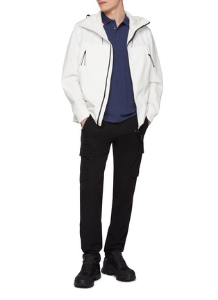 模特儿示范图 - 点击放大 - MONCLER - Logo Patch Cotton Polo Shirt