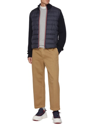 模特儿示范图 - 点击放大 - MONCLER - Puffer Insert Cotton Yarn Cardigan