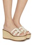 模特儿示范图 - 点击放大 - SAM EDELMAN - Laine 90 Wedges Leather Sandals