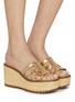 模特儿示范图 - 点击放大 - SAM EDELMAN - Laine 90 Wedges Leather Sandals