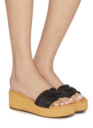 模特儿示范图 - 点击放大 - SAM EDELMAN - Pauleena 60 Wedge Leather Sandals