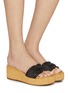 模特儿示范图 - 点击放大 - SAM EDELMAN - Pauleena 60 Wedge Leather Sandals