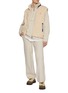 模特儿示范图 - 点击放大 - CLOVE - Half Zip Cotton Cashmere Blend Anorak Sweater