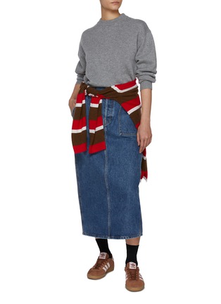 模特儿示范图 - 点击放大 - GUEST IN RESIDENCE - Collegiate Cashmere Crewneck Sweater