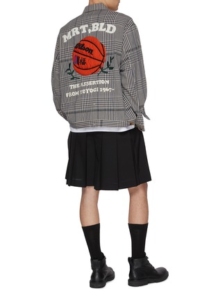 模特儿示范图 - 点击放大 - KHOKI - Hand Embroidery Checkered Cotton Jacket