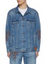 首图 - 点击放大 - KHOKI - Light Wash Multi-Pocket Embroidery Denim Jacket