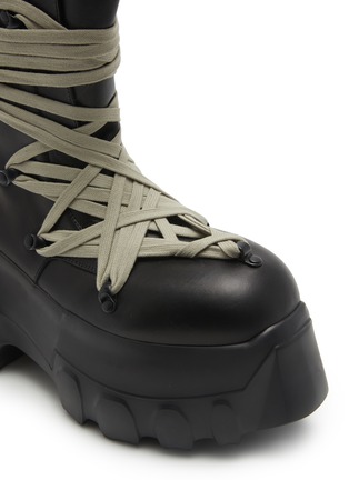 细节 - 点击放大 - RICK OWENS - 厚底真皮系带筒靴