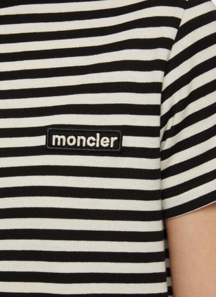  - MONCLER - Striped Logo Patch Cotton  T-shirt