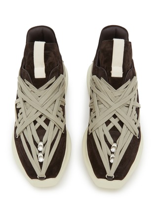 细节 - 点击放大 - RICK OWENS - Megalaced Geth Runner Suede Men's Sneakers