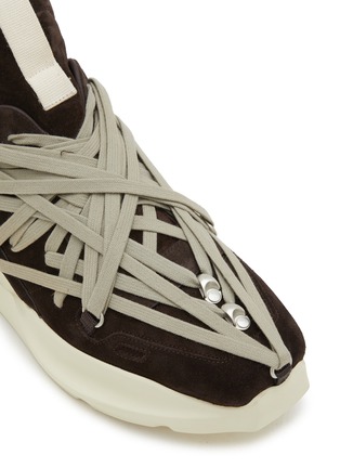 细节 - 点击放大 - RICK OWENS - Megalaced Geth Runner Suede Men's Sneakers