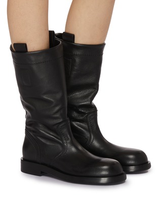 模特儿示范图 - 点击放大 - ANN DEMEULEMEESTER - BENTE 真皮高筒靴