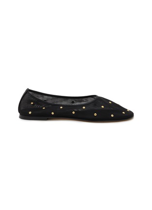 首图 - 点击放大 - DEAR FRANCES - Studs Embellished Mesh Ballerina Flats