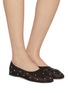模特儿示范图 - 点击放大 - DEAR FRANCES - Studs Embellished Mesh Ballerina Flats