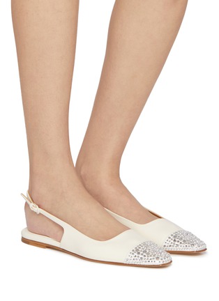 模特儿示范图 - 点击放大 - DEAR FRANCES - Tia Crystal Embellished Leather Flats