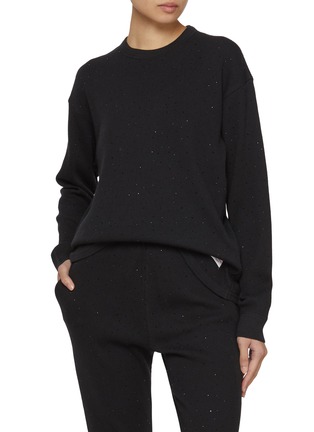 模特儿示范图 - 点击放大 - ALEXANDERWANG - 水晶烫钻华夫格上衣