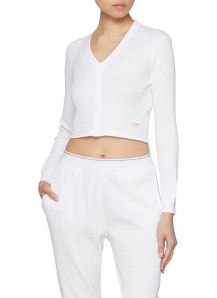模特儿示范图 - 点击放大 - ALEXANDERWANG - 水晶烫钻开衫