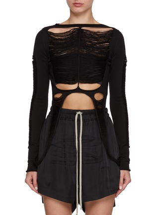 首图 - 点击放大 - RICK OWENS - Tanja Sherred Side Drape Wool Knit