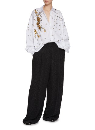 模特儿示范图 - 点击放大 - DRIES VAN NOTEN - 提花直筒长裤