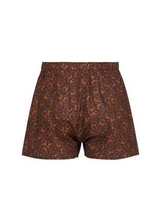 模特儿示范图 - 点击放大 - SUNSPEL - Floral Printed Cotton Boxer Shorts