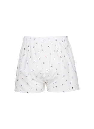 模特儿示范图 - 点击放大 - SUNSPEL - Ski Slope Printed Cotton Boxer Shorts