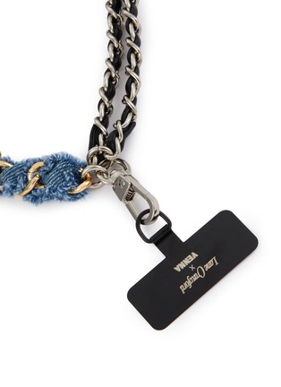 细节 - 点击放大 - VENNA - Black Hearts Denim On Chain Phone Strap