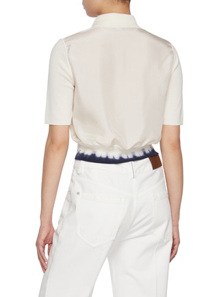 背面 - 点击放大 - JOSEPH - Gradient Hem Cropped Knitted Silk Cotton Cardigan
