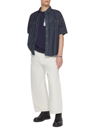 模特儿示范图 - 点击放大 - FDMTL - Contrast Print Pocket Cotton Shirt