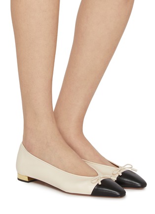 模特儿示范图 - 点击放大 - AQUAZZURA - Gioia Leather Ballerina Flats