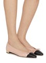 模特儿示范图 - 点击放大 - AQUAZZURA - Gioia Leather Ballerina Flats