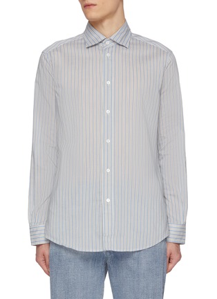 首图 - 点击放大 - BARENA - Surian Striped Cotton Silk Shirt
