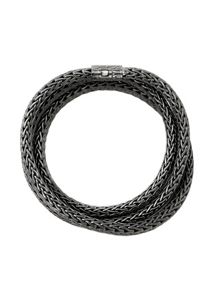 细节 - 点击放大 - JOHN HARDY - Classic Silver Black Rhodium Triple Wrap Bracelet — Size UM