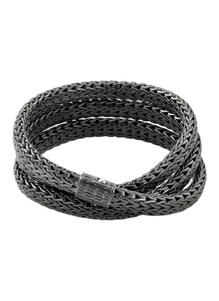 首图 - 点击放大 - JOHN HARDY - Classic Silver Black Rhodium Triple Wrap Bracelet — Size UM