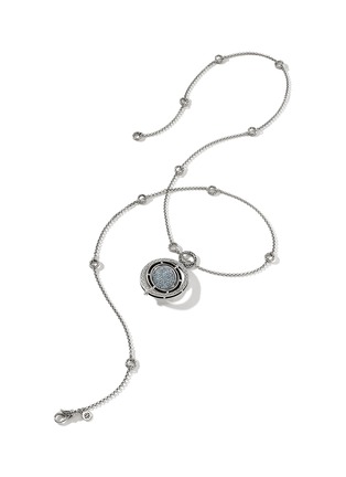 细节 - 点击放大 - JOHN HARDY - Moon Door Blue Topaz Sterling Silver Rolo Chain Necklace — Size 28-30