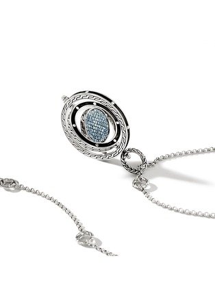  - JOHN HARDY - Moon Door Blue Topaz Sterling Silver Rolo Chain Necklace — Size 28-30