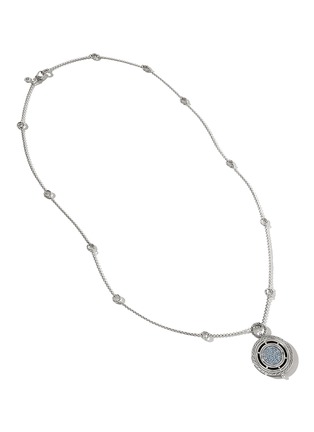  - JOHN HARDY - Moon Door Blue Topaz Sterling Silver Rolo Chain Necklace — Size 28-30