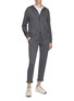 模特儿示范图 - 点击放大 - BRUNELLO CUCINELLI - Zip Up Fleece Hoodie