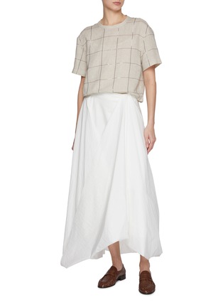 模特儿示范图 - 点击放大 - BRUNELLO CUCINELLI - Draped Bubble Maxi Skirt